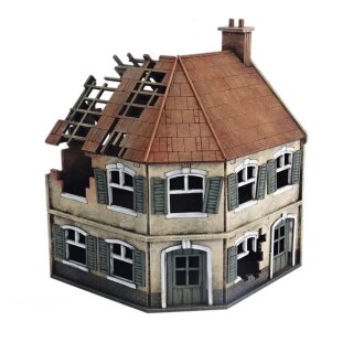 Destroyed Corner Terrace House (20mm)