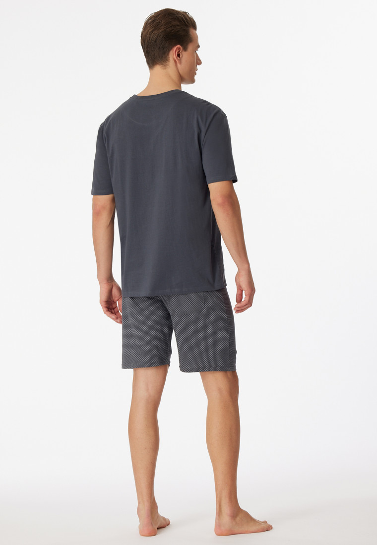 Schlafanzug kurz Jersey grau - Ebony