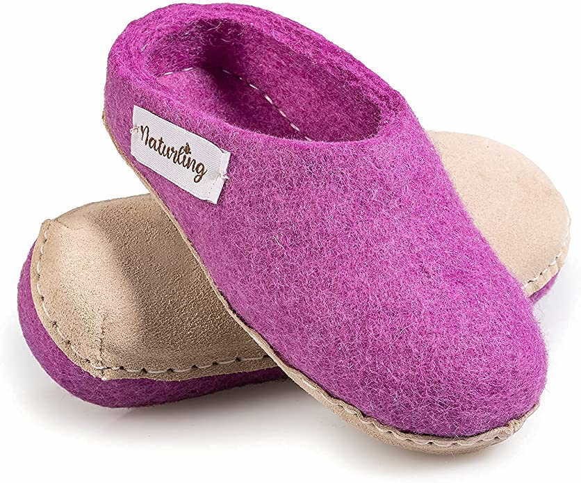 NATURLING Hausschuhe lila/pink Filz-Hüttenhausschuh wärmend, Beere