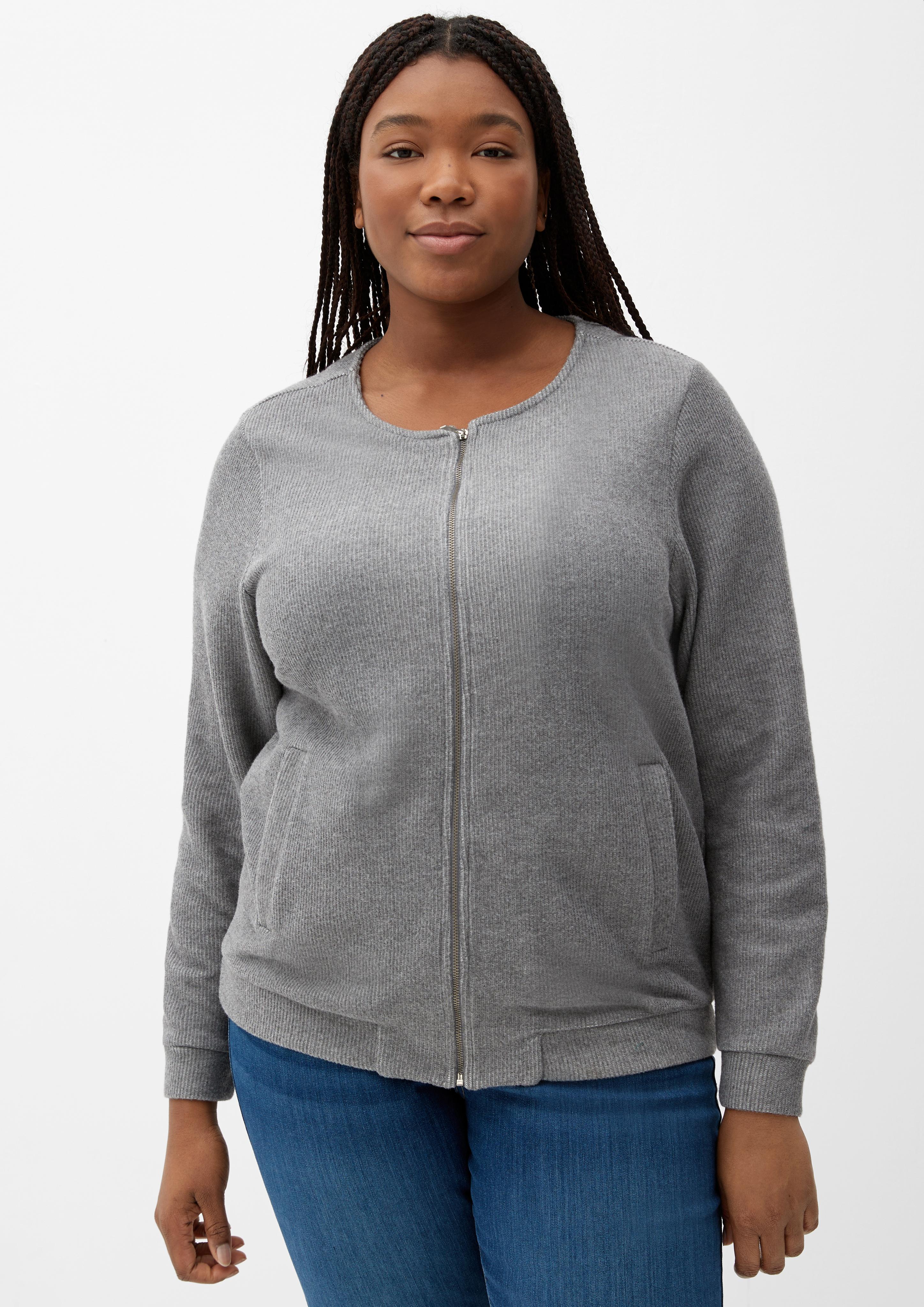 Sweatjacke in Strickoptik  2125475-9730