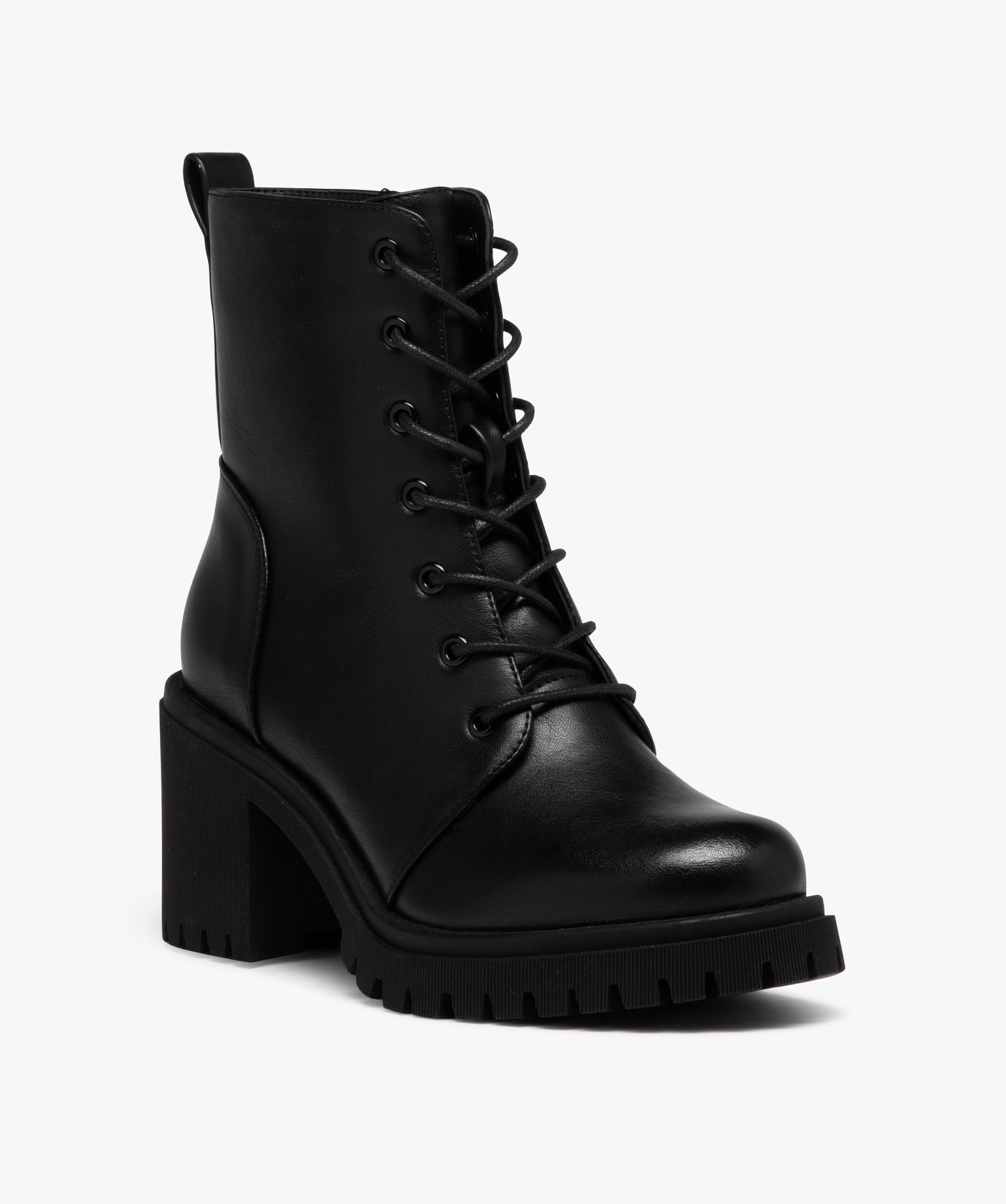 Boots à talon et épaisse semelle crantée femme noir | GEMO