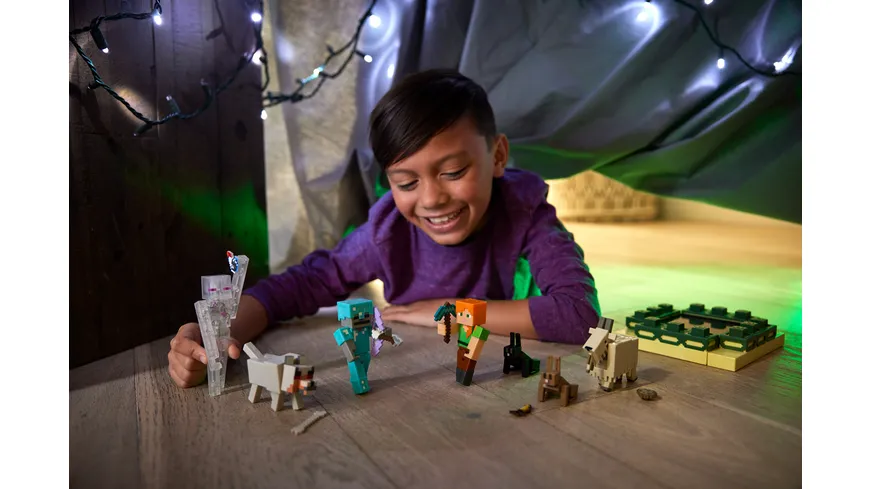 Minecraft Craft-A-Block Figuren aus dem Sortiment, authentischer Charakter aus dem Videospiel, 1 Stück, sortiert