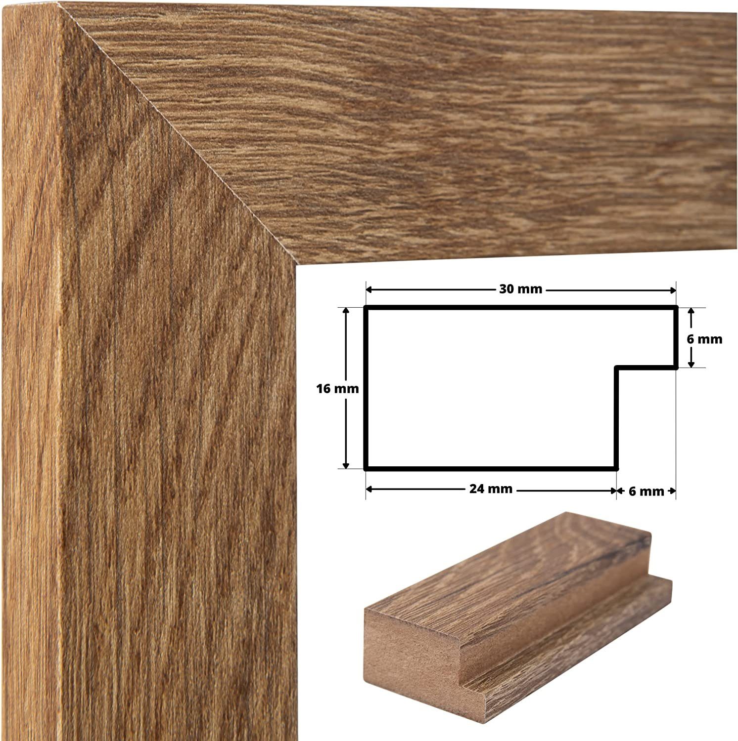 Clamaro Bilderrahmen Bilderrahmen Weiss matt CLAMARO Collage nach Maß FSC® Holz Modern eckig M3016 22x22 in Weiss matt