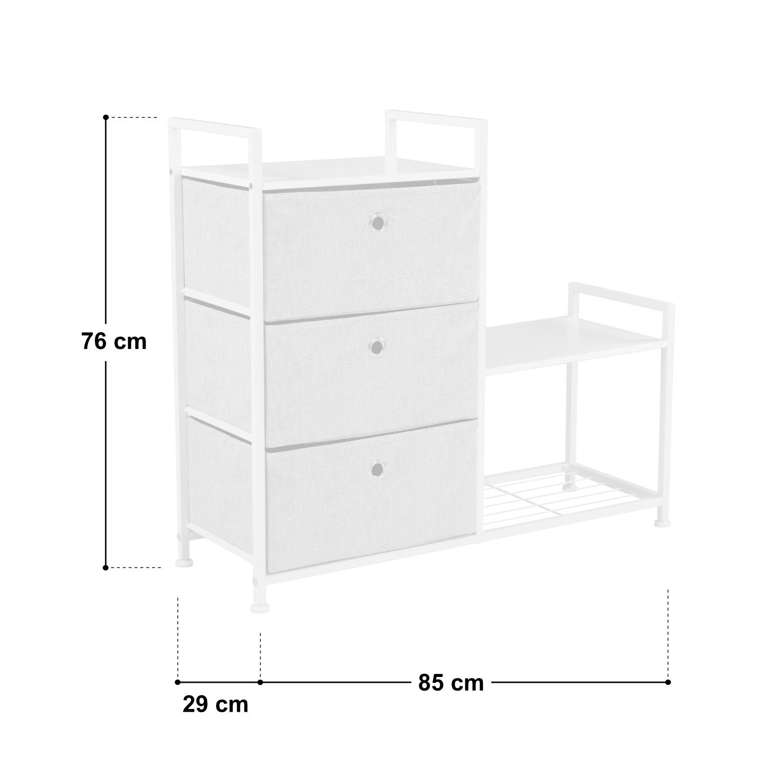 SVITA Sideboard RUNA, Stoffschubladen