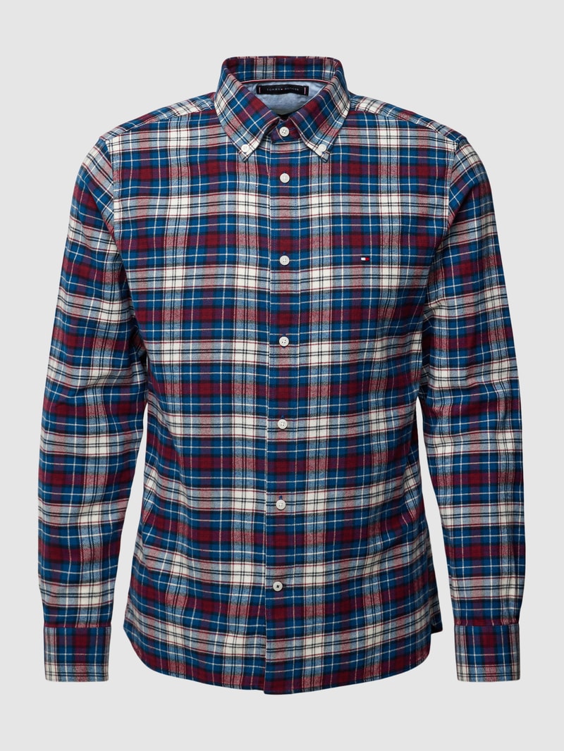 Regular Fit Freizeithemd mit Karomuster in marineblau