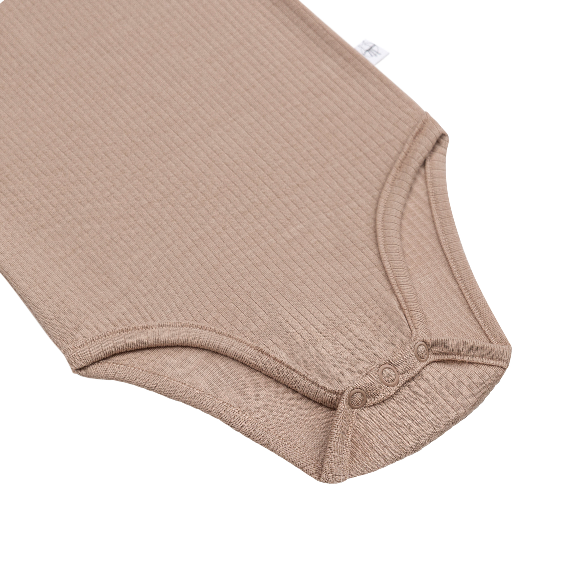 Baby Body Kurzarm - gerippt, Hellbraun