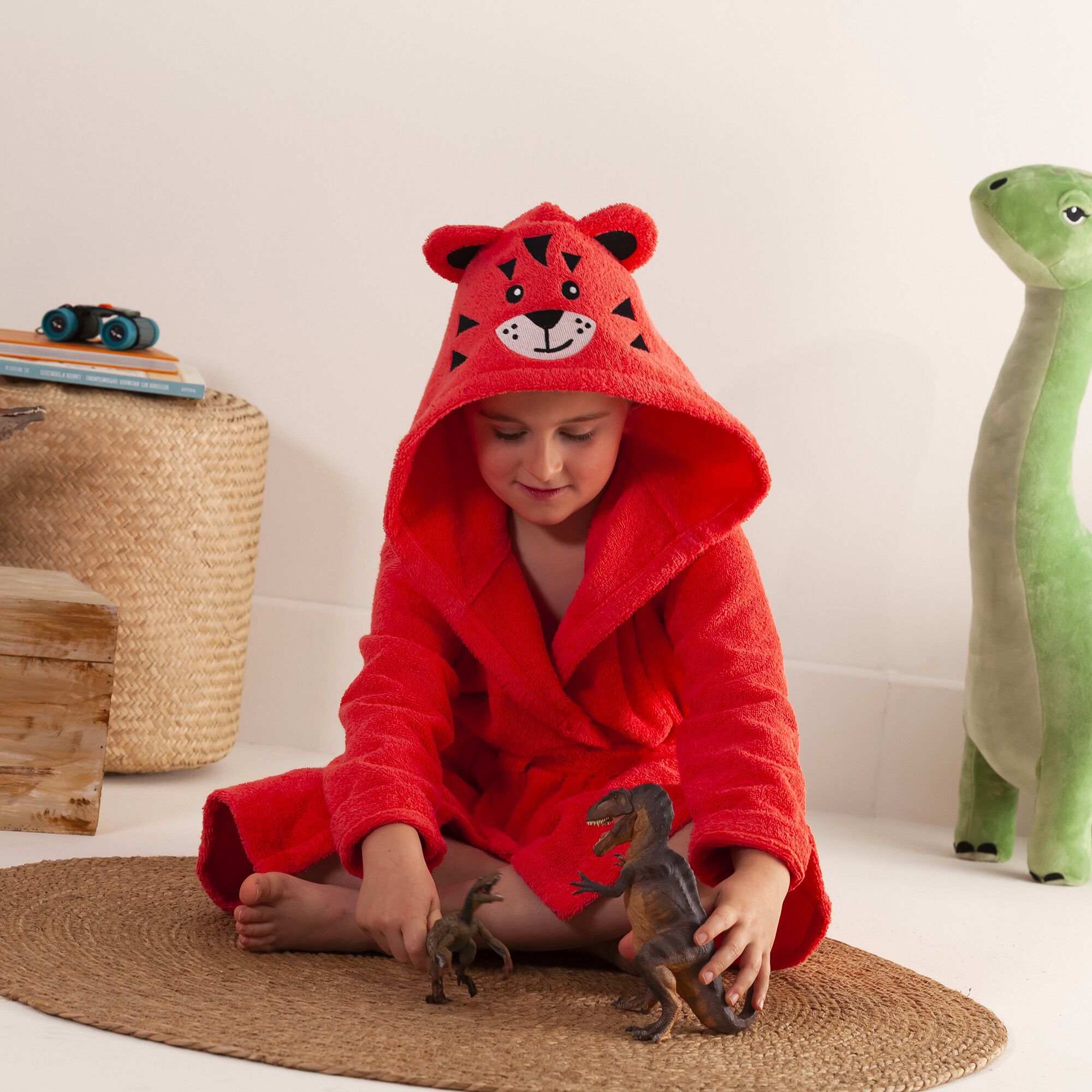 Peignoir de bain enfant tigre éponge coton