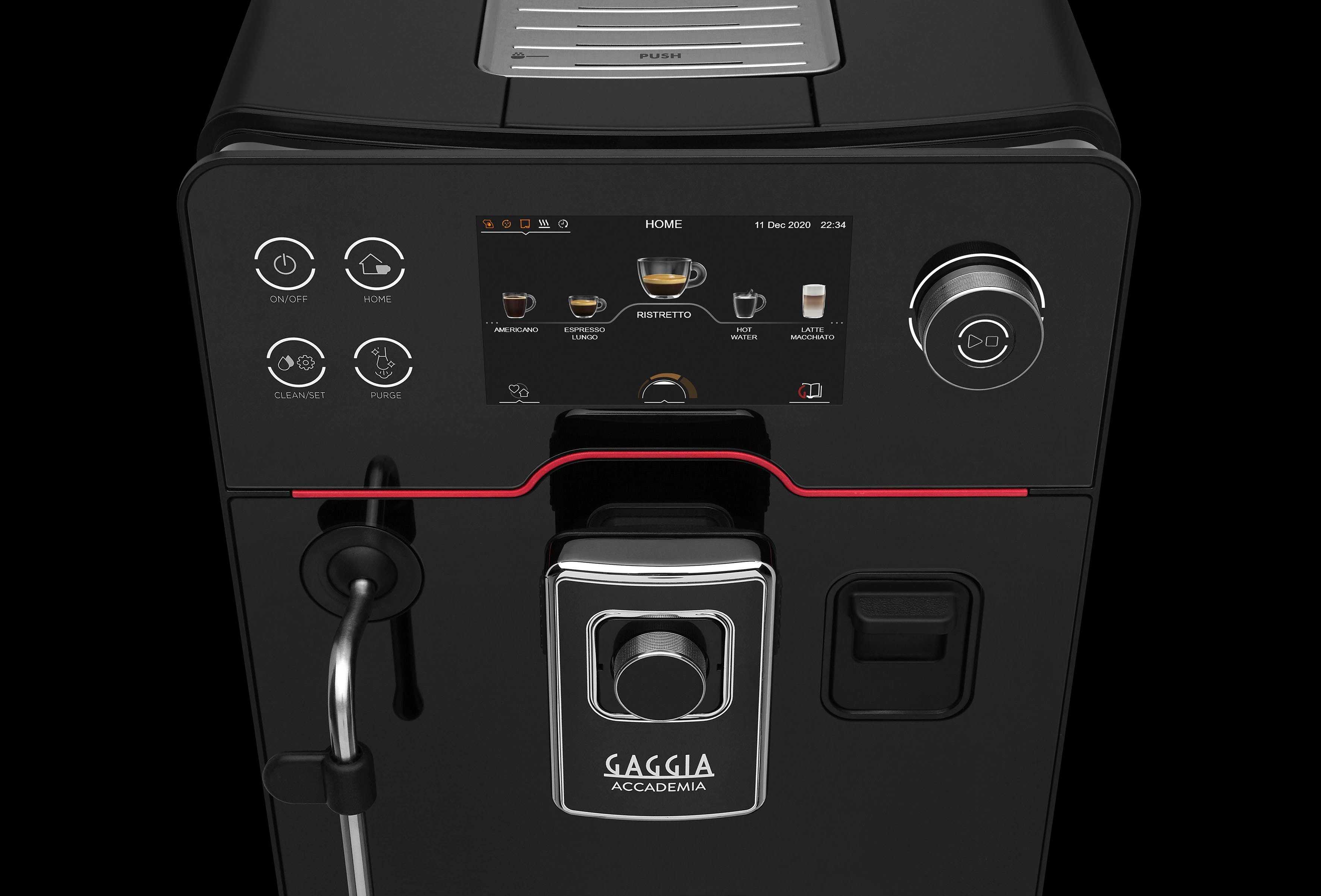 Gaggia Kaffeevollautomat Accademia, hochwertige schwarze Glasfront