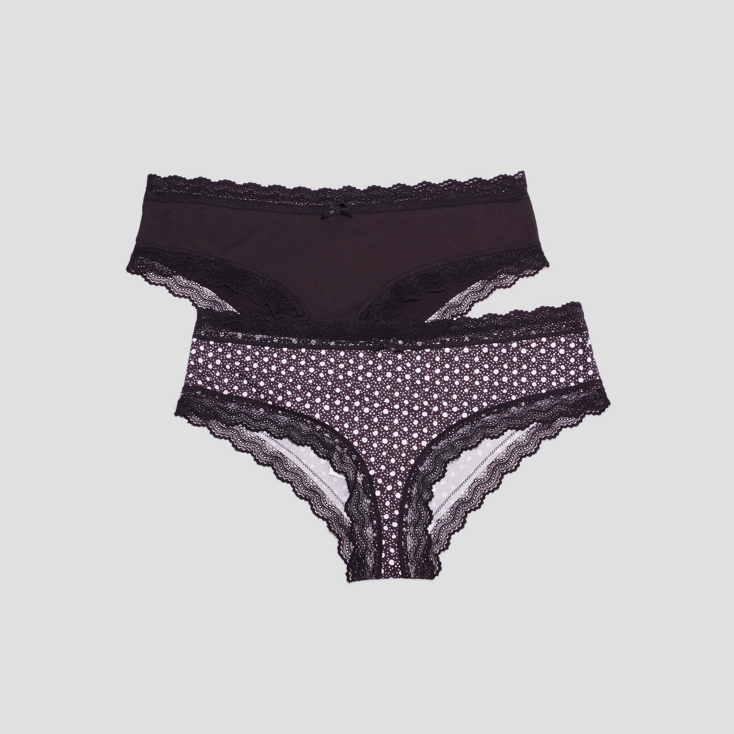 Lot 2 shortys microfibre noir femme | La Halle