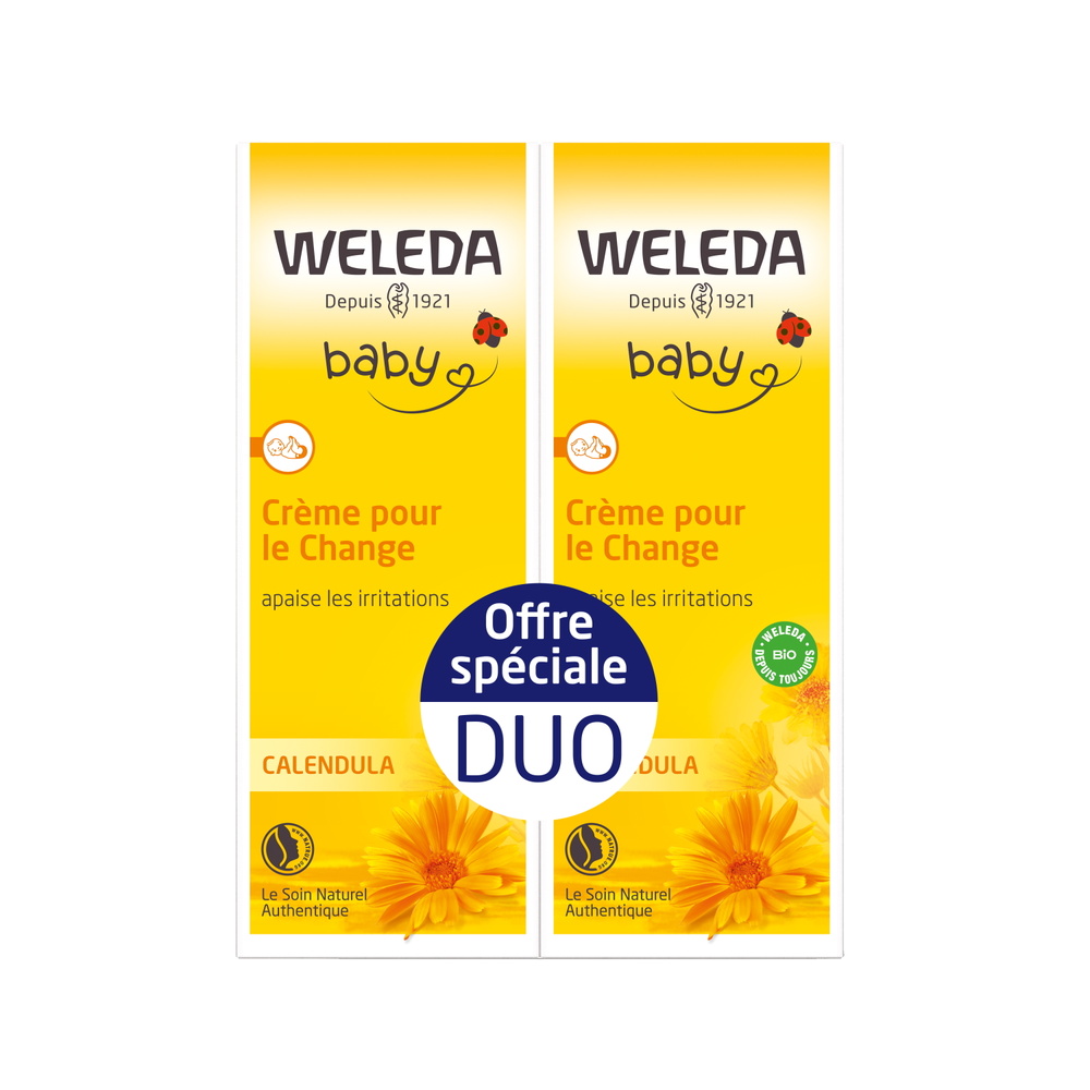 WELEDA Duo Crème pour le Change au Calendula Bio Bébé