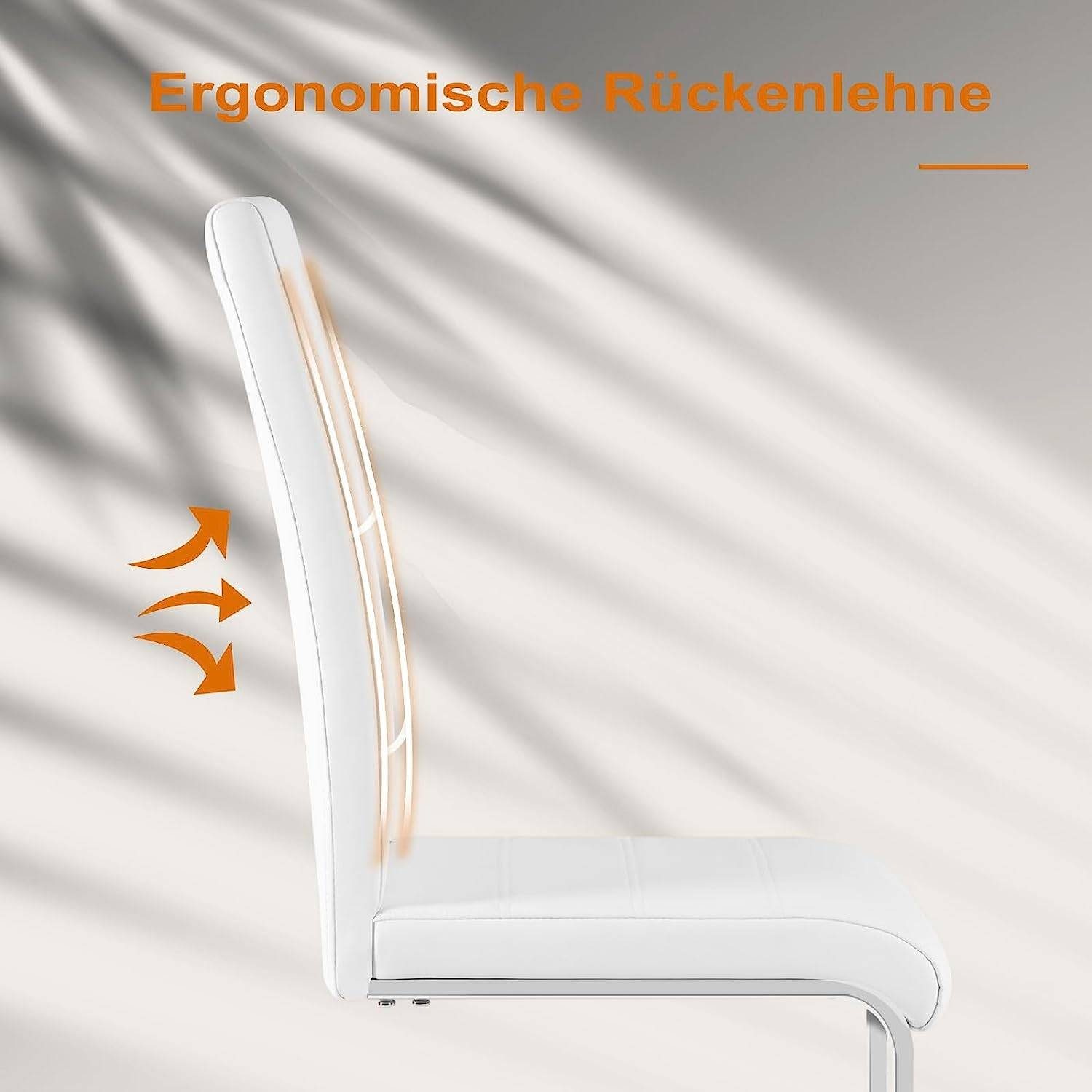 Woltu Freischwinger (Set, 6 St), mit hoher Rückenlehne Kunstlederbezug bis 120kg belastbar