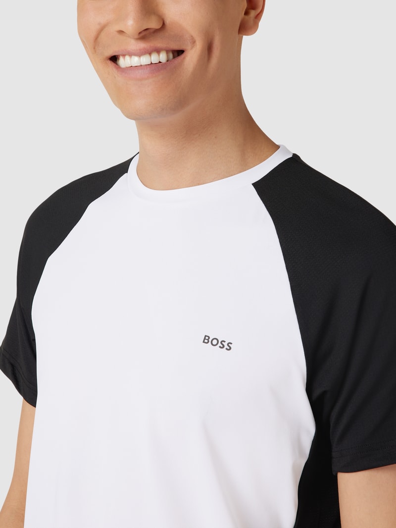 T-Shirt mit Mesh-Details Modell 'Active' in weiß