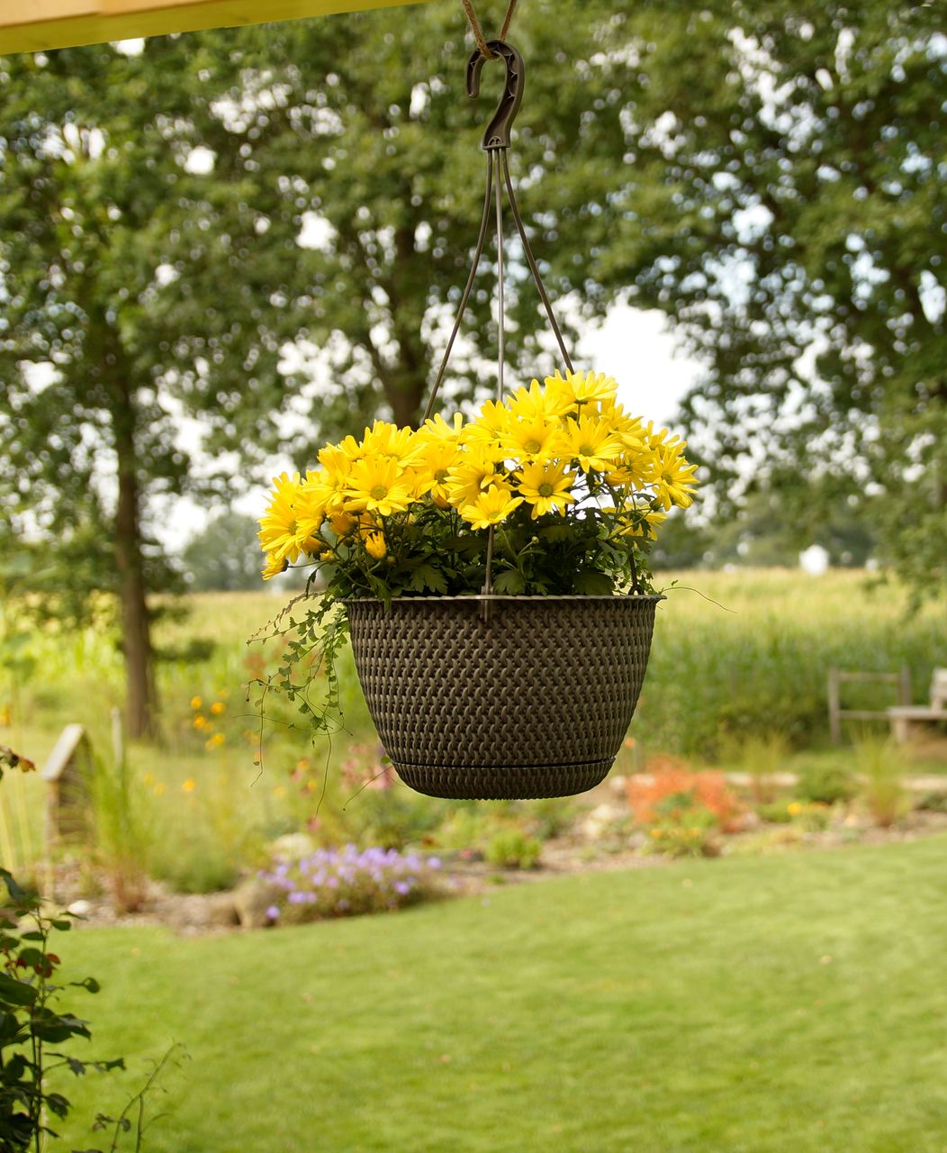 Powertec Garden Strickoptik-Hängetopf - Steingrau