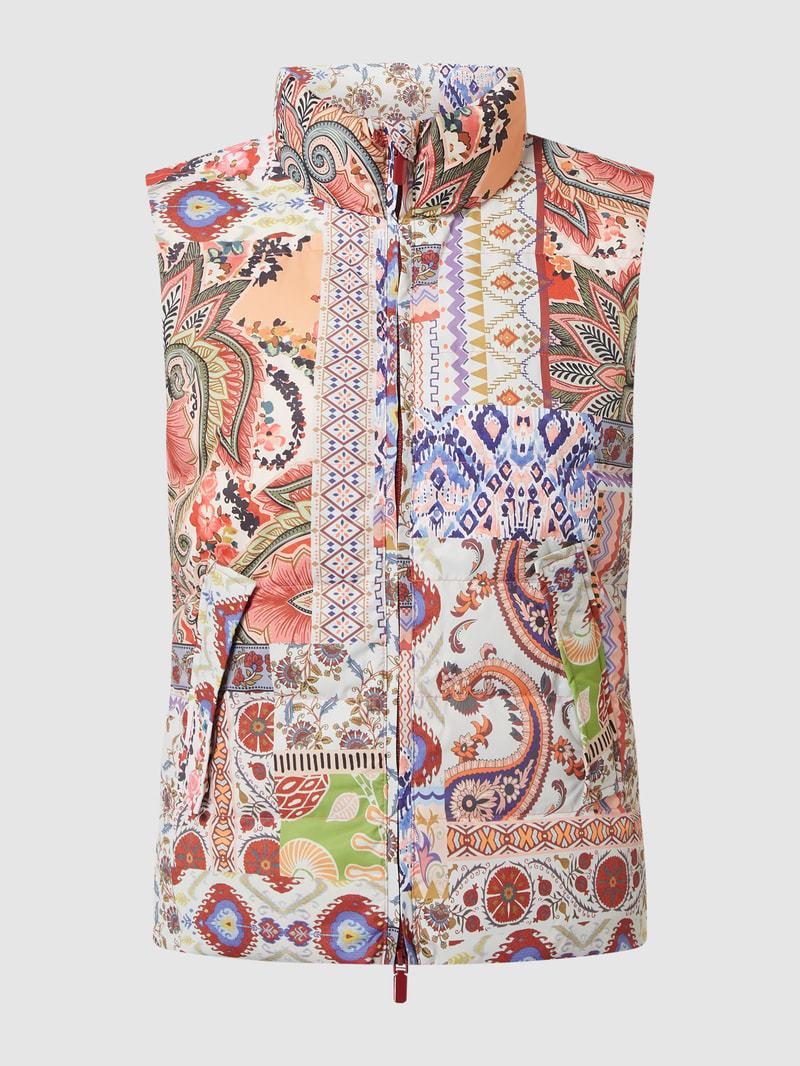Weste mit Paisley-Muster in bleu