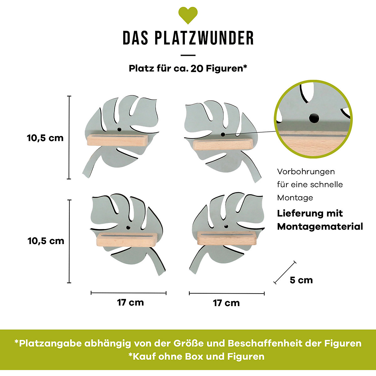 Ergänzungsset Blätter small, grün