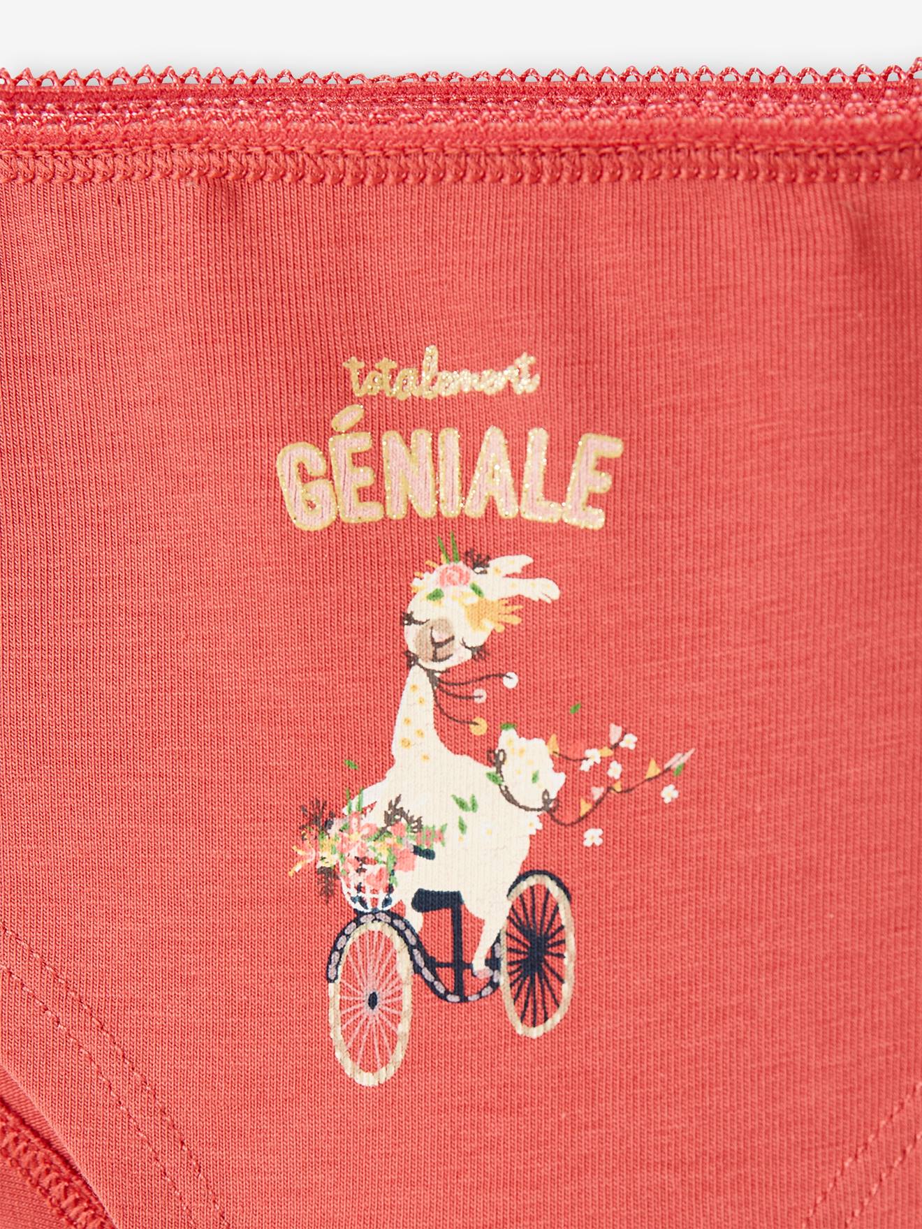 Lot de 3 shorties fleurs et lama fille lot rose