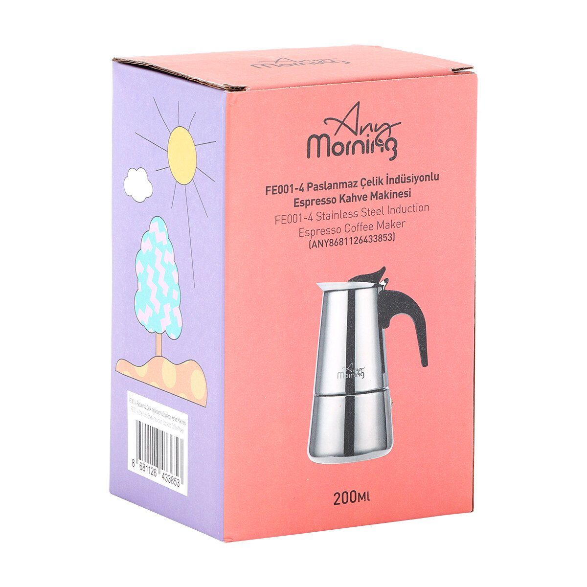 ANY MORNING Espressokocher Any Morning Espressokocher für 4 Tassen 200 ml