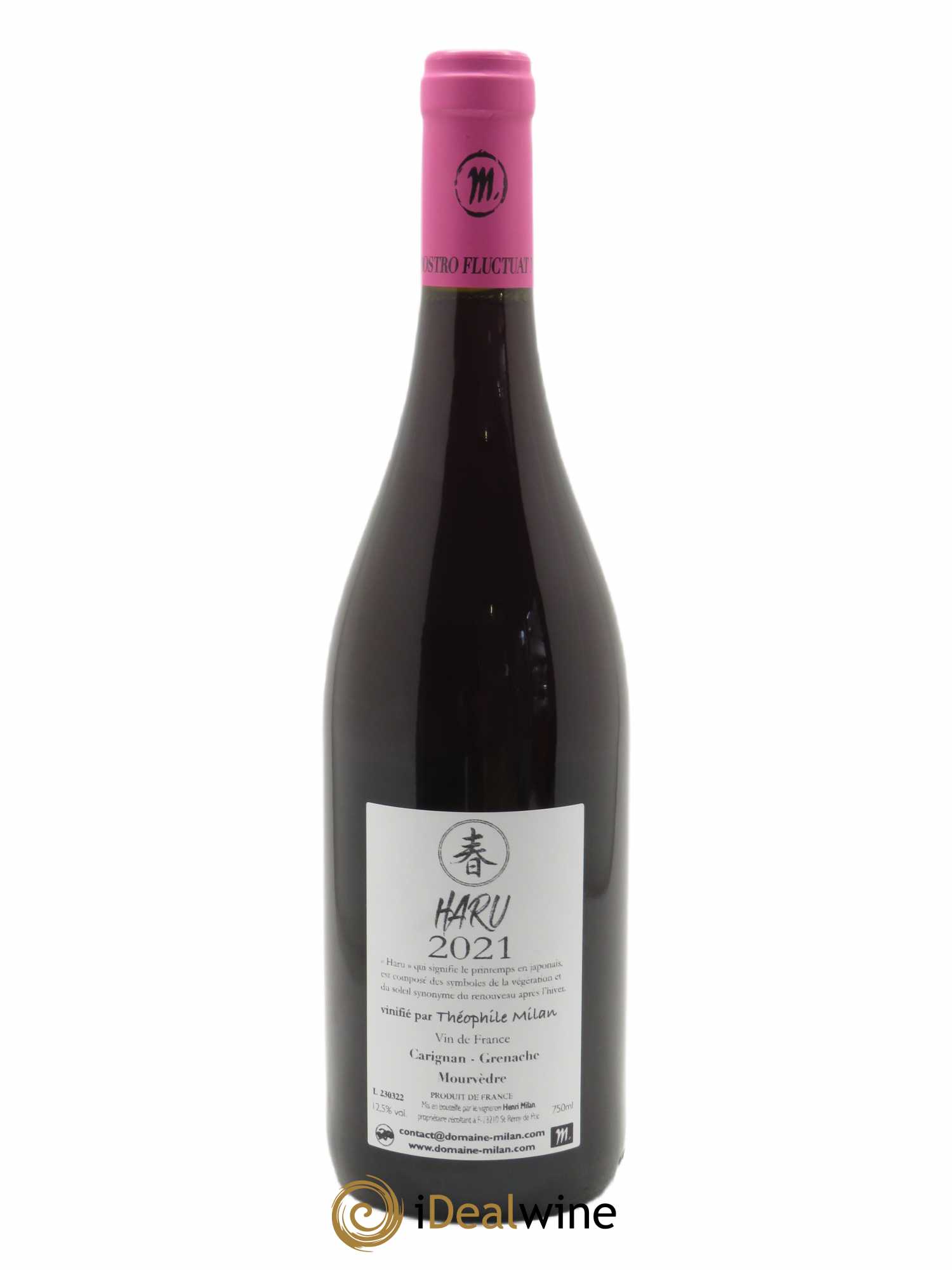 Vin de France Théophile Milan Haru Henri Milan  2021 - Lot de 1 Bouteille