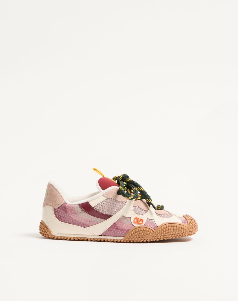 Baskets Amphibia en cuir de veau caoutchouté et cuir de veau