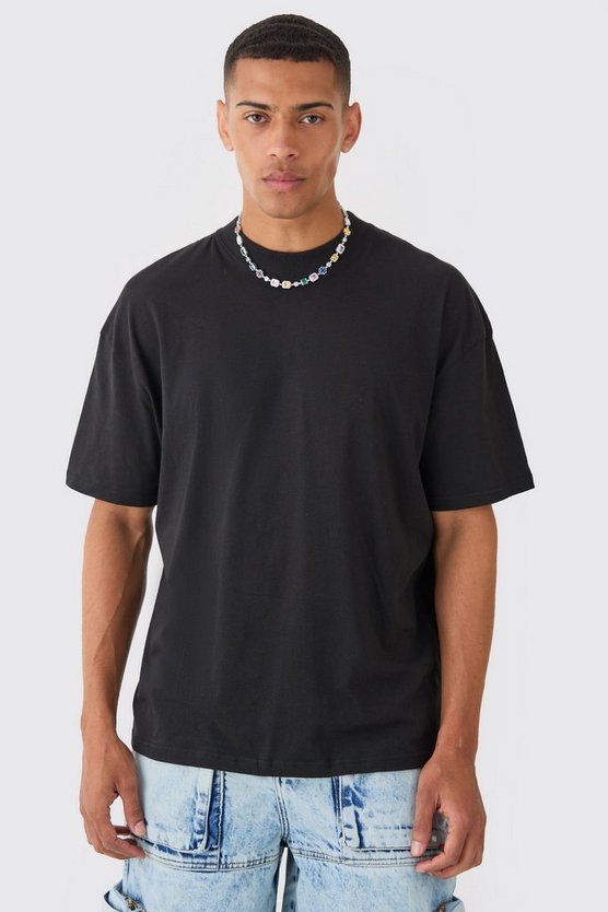 Oversize T-Shirt mit griechischem Print