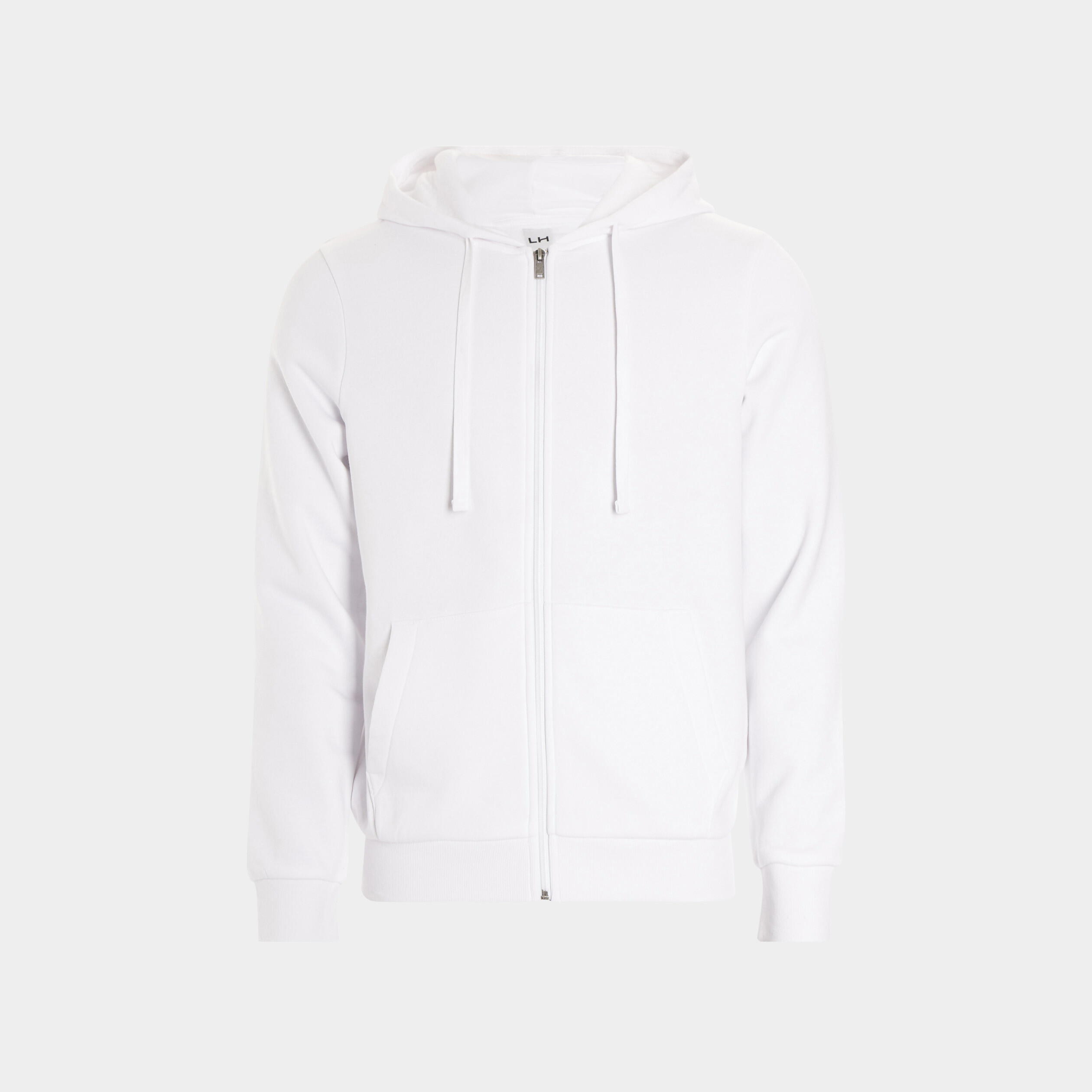 Sweat zippé molleton à capuche blanc homme | La Halle