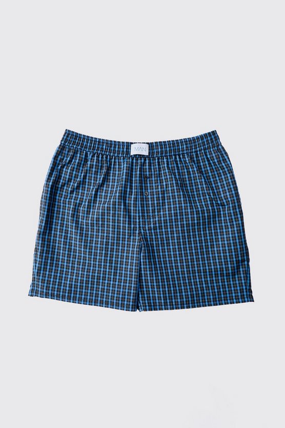 Schwarze karierte Boxershorts
