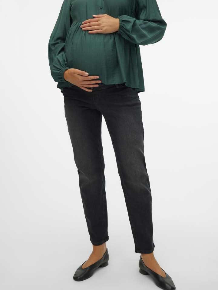 Vero Moda Mom Fit Umstandsjeans in Black Denim günstig kaufen