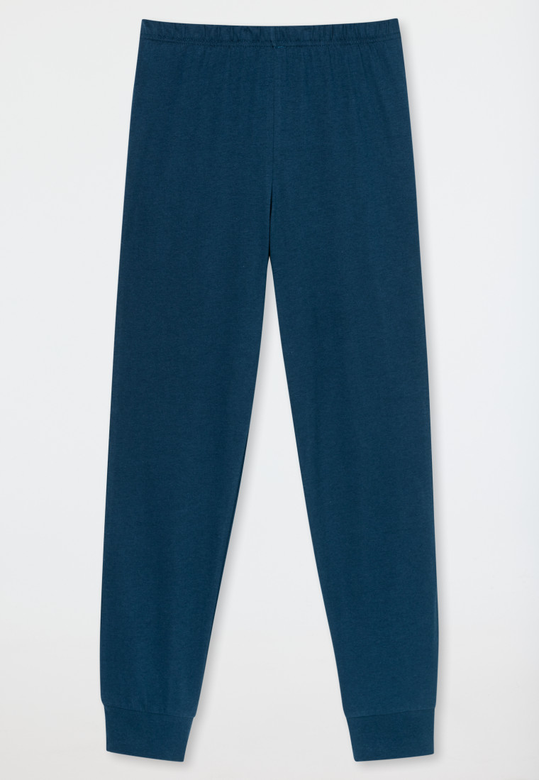 Schlafanzug lang Bündchen nachtblau - Teens Nightwear