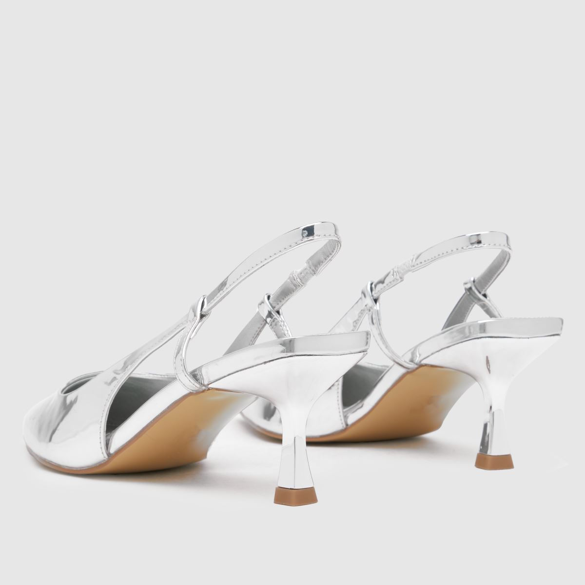 Schuh – Serena – Silverfärgade högklackade skor med slingback