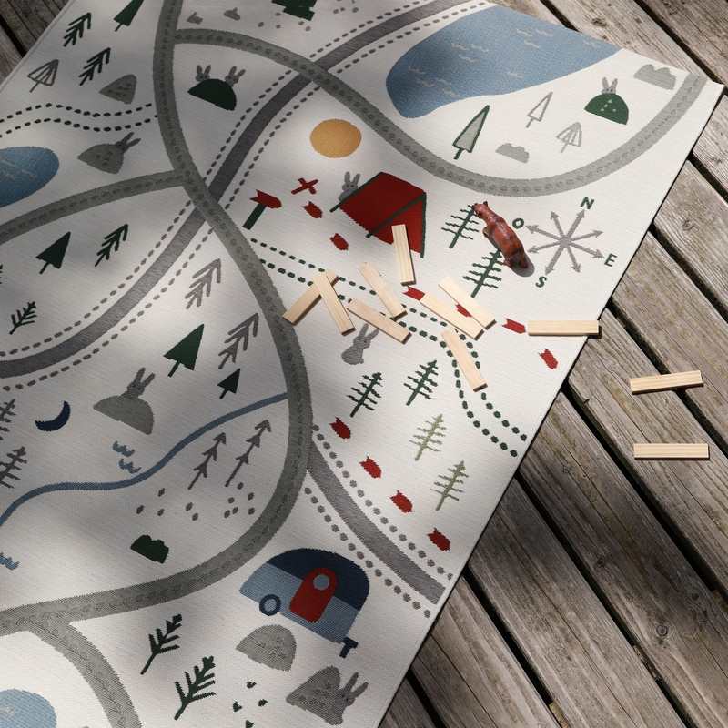 Tapis de jeu indoor & outdoor 123x180cm LITTLE CAMPER