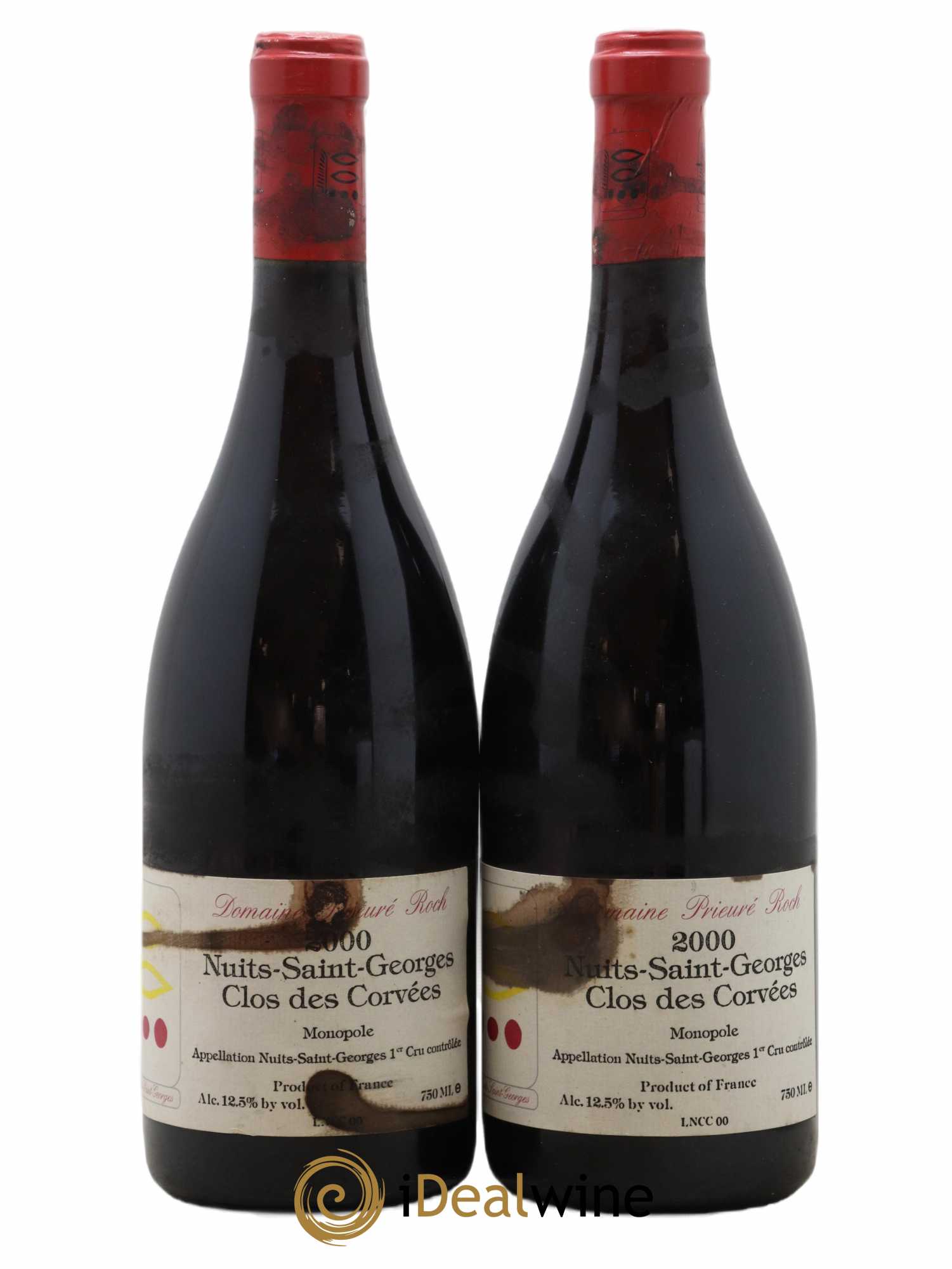 Nuits Saint-Georges 1er Cru Le Clos des Corvées Prieuré Roch  2000 - Lot de 2 Bouteilles