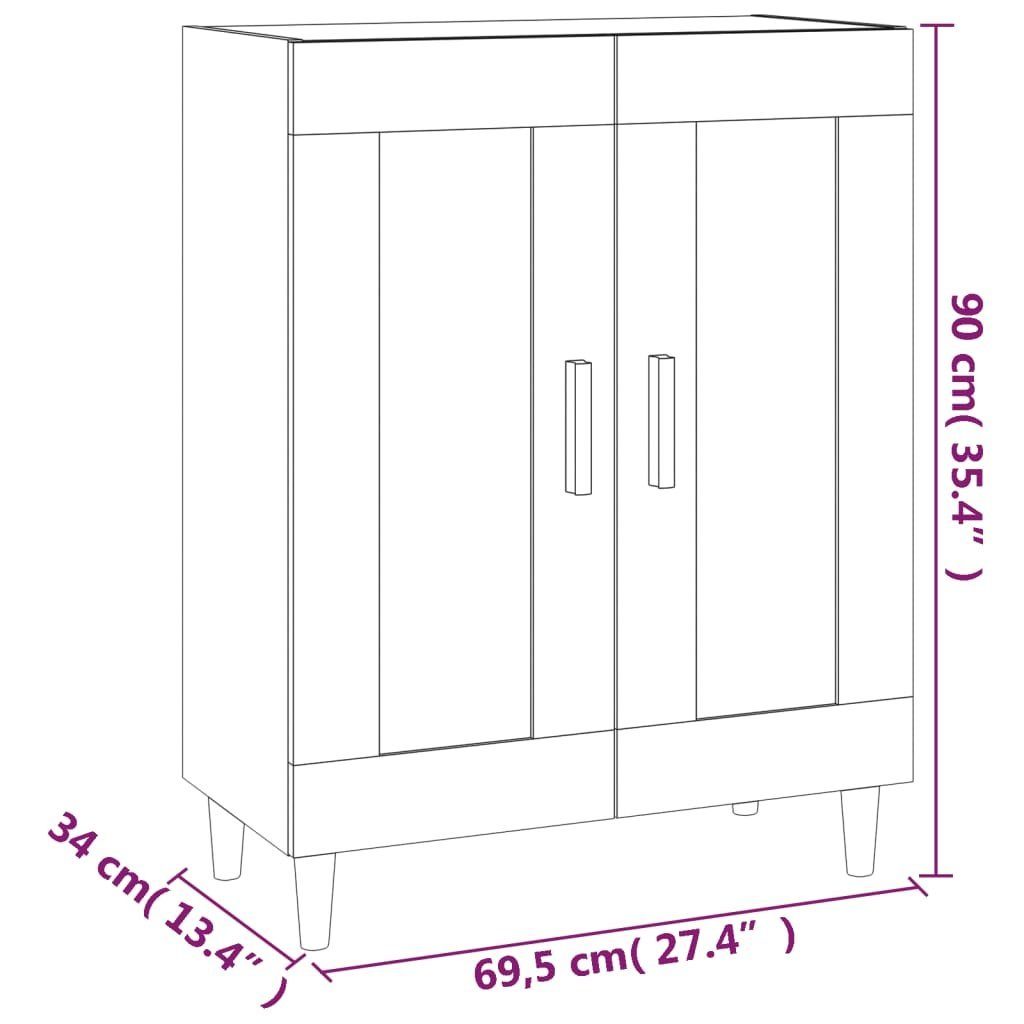 vidaXL Sideboard Sideboard Räuchereiche 69,5x34x90 cm Holzwerkstoff (1 St)