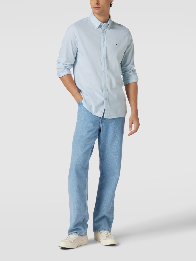 Freizeithemd mit Button-Down-Kragen Modell 'OXFORD' in hellblau
