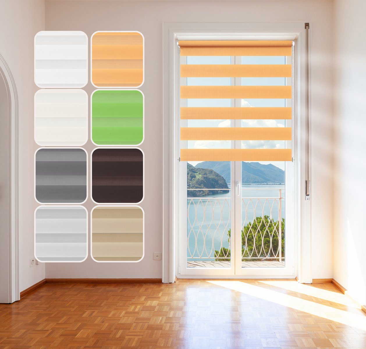 Doppelrollo Doppelrollo Duo-Rollo Klemm-Fix mit Klemmträger, Fenster-Rollo/Seitenz, DomDeco, Klemm- oder Schraubmontage
