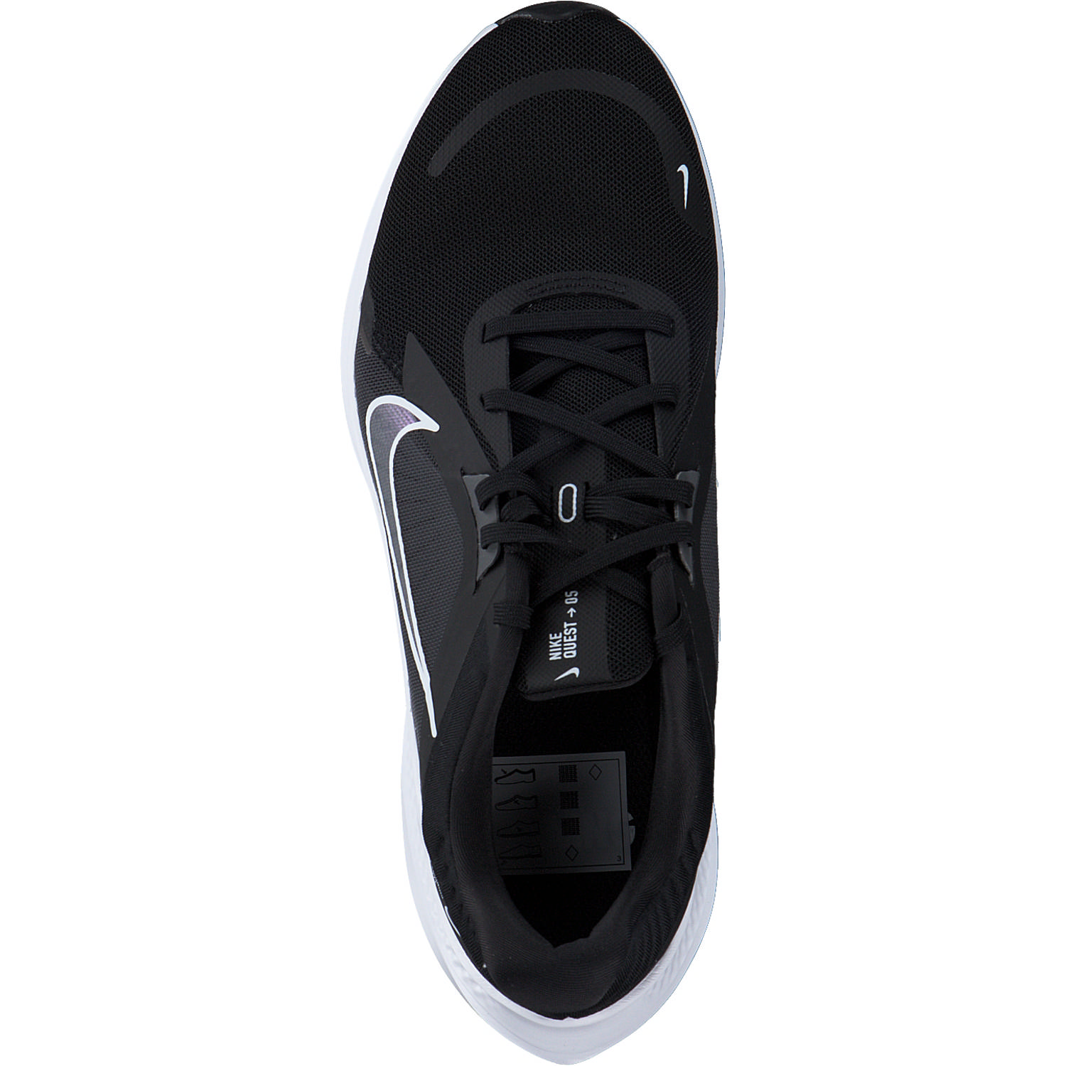 Nike Quest 5 DD9291, Schnürschuhe, Damen, black/white iron grey/sk smoke