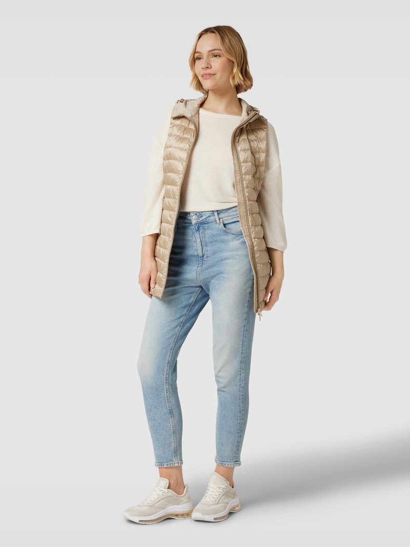 Daunenweste mit Kapuze Modell 'VIOLA' in beige