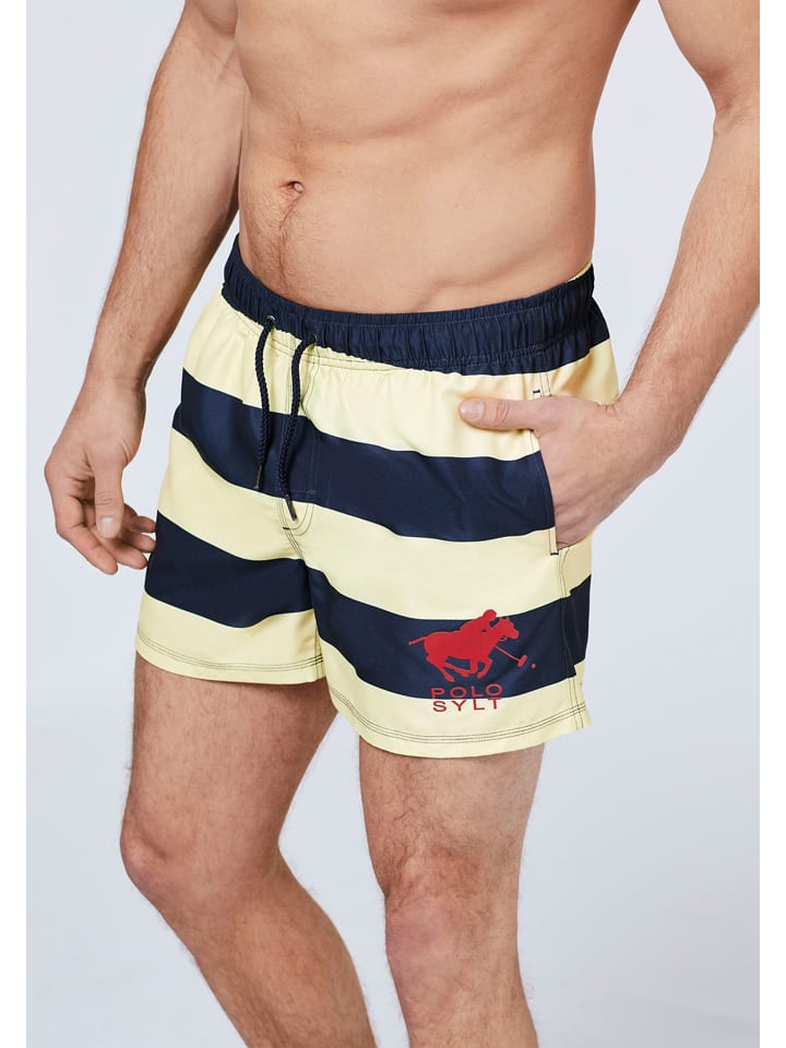 Polo Sylt Badeshorts in Gelb/ Dunkelblau günstig kaufen