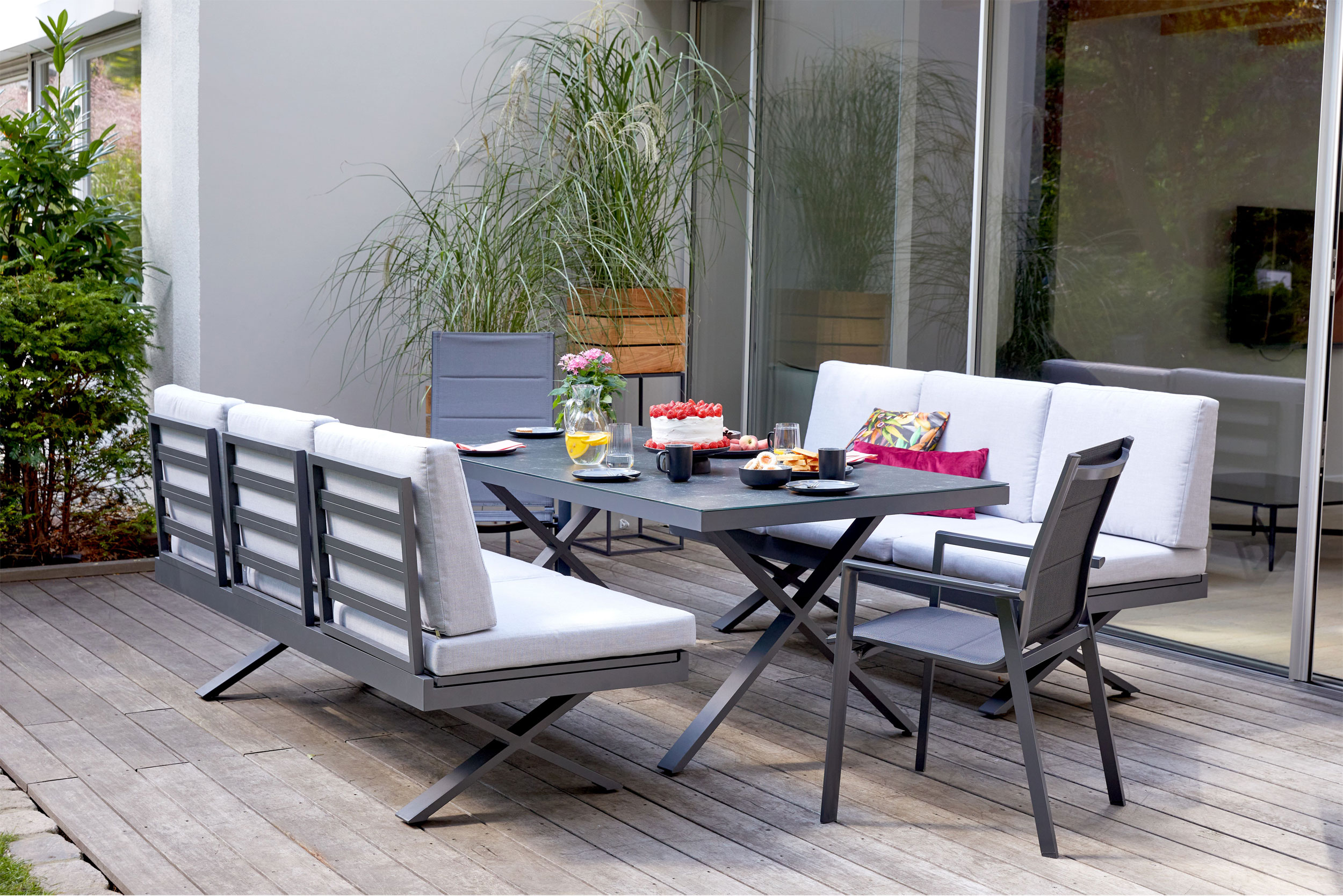 OUTDOORGartensofa Klappfunkt. links