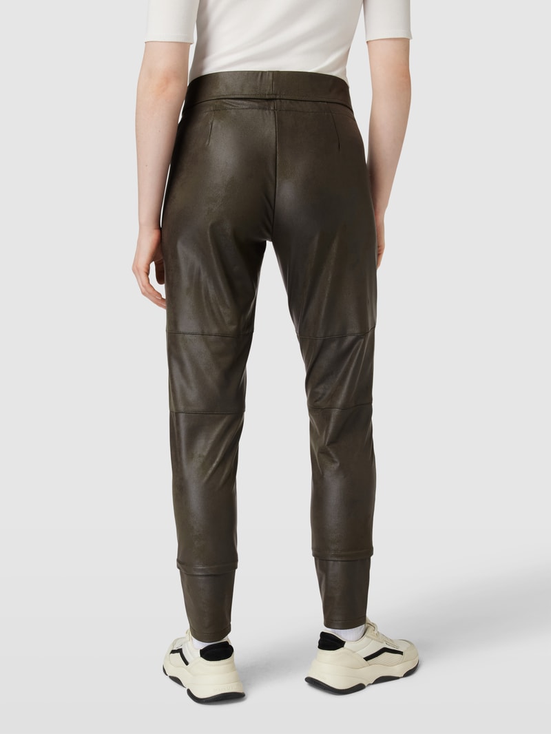 Jogpants in Leder-Optik Modell 'CANDY' in olivgrün