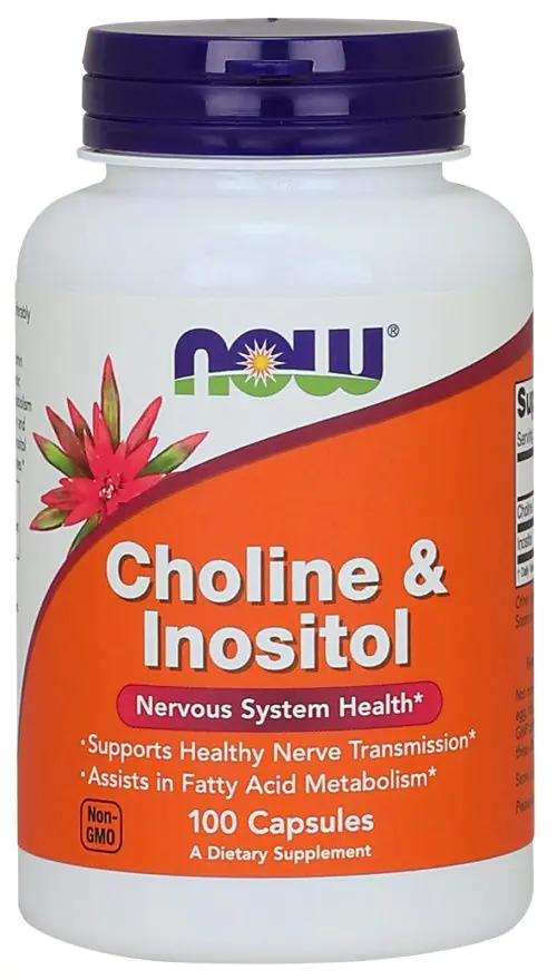 Now Foods Holin i Inozitol 500 mg, Kapsule
