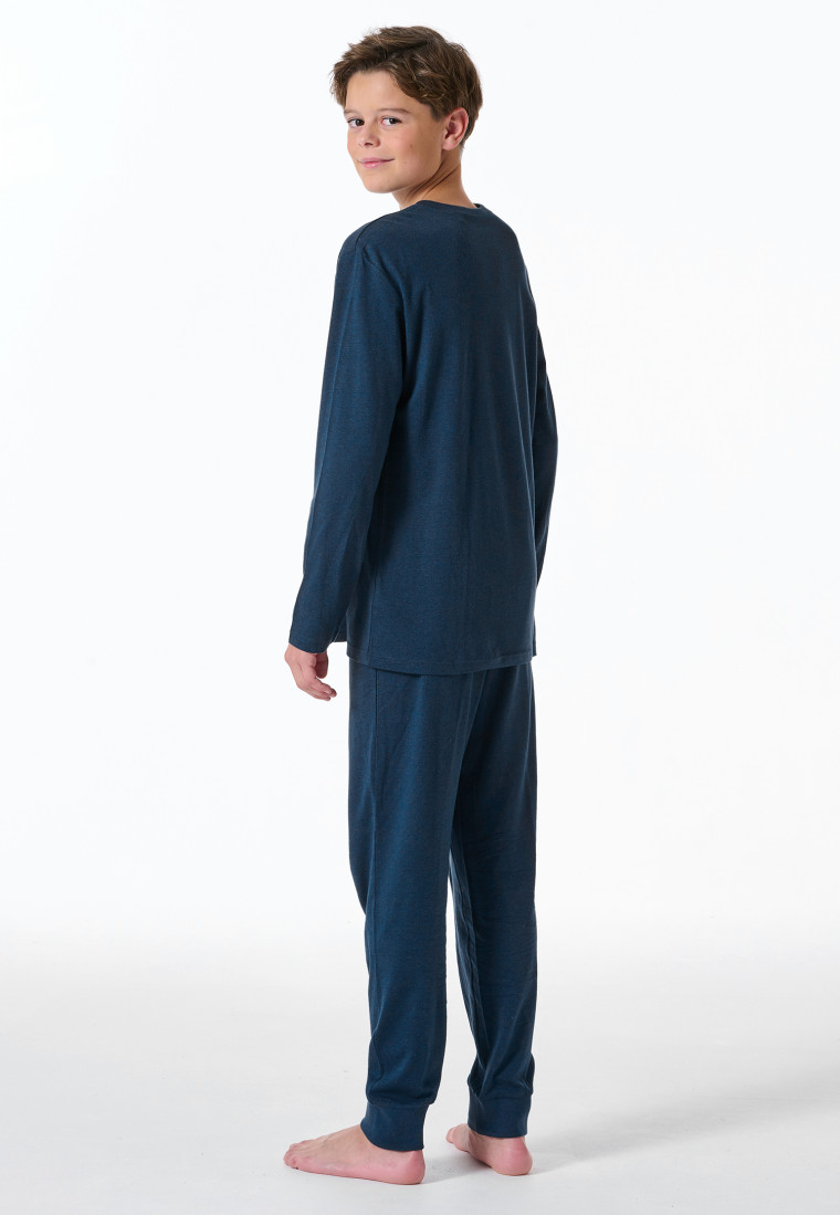 Schlafanzug lang blau - Nightwear