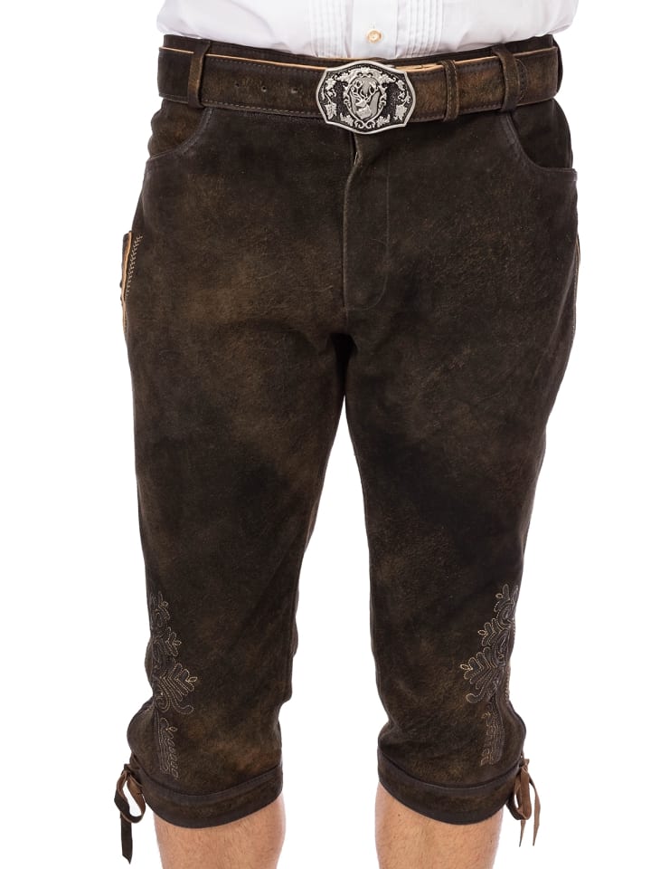 Gwandler Lederhose SEEFELD-gespeckt in graphit günstig kaufen