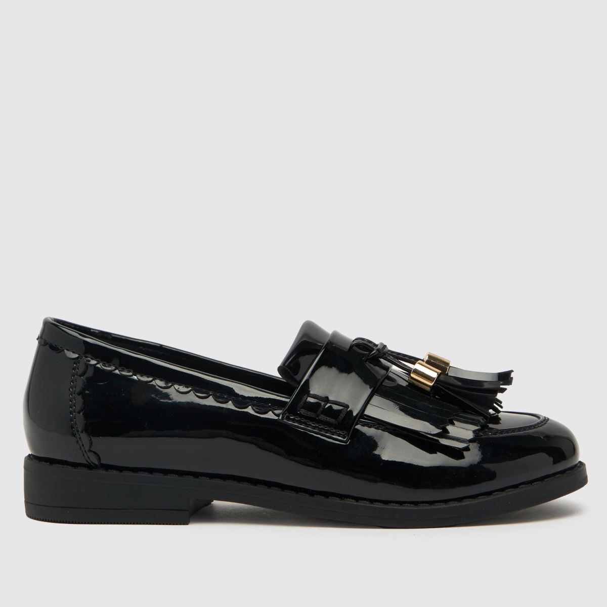 Schuh svarta spetsiga loafers för flickor, juniorskor