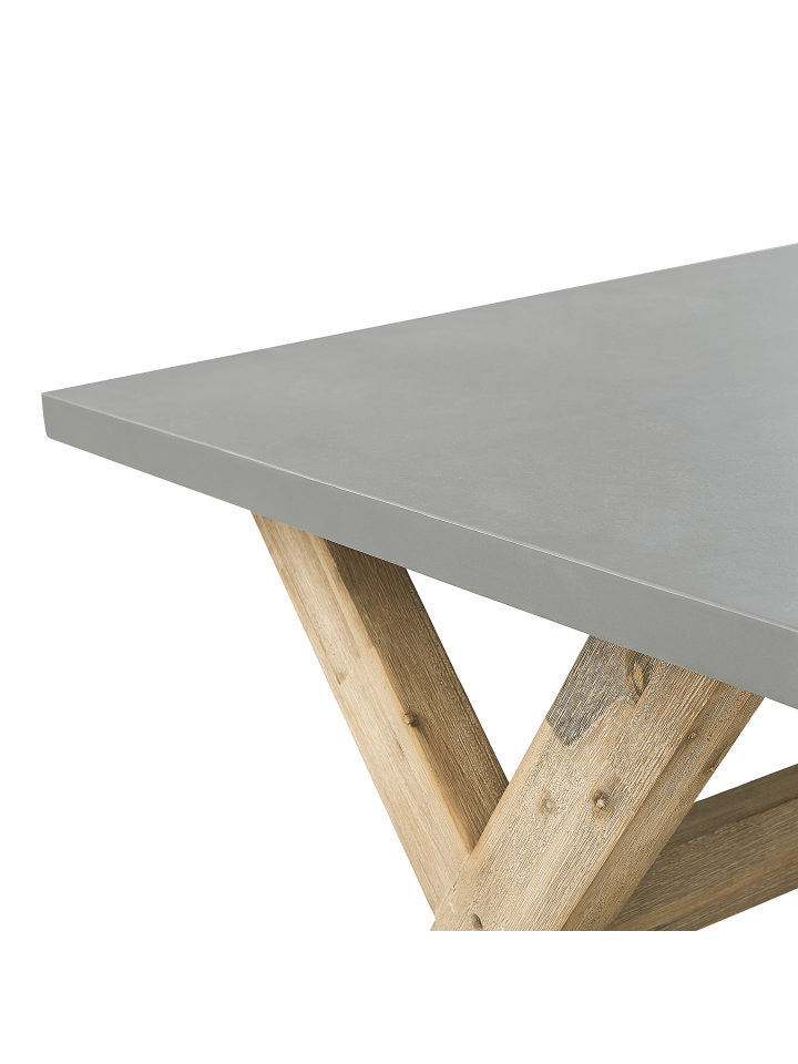 Beliani 7-tlg Gartentisch Set OLBIA in Grau/Beige/Heller Holzfarbton günstig kaufen onesize