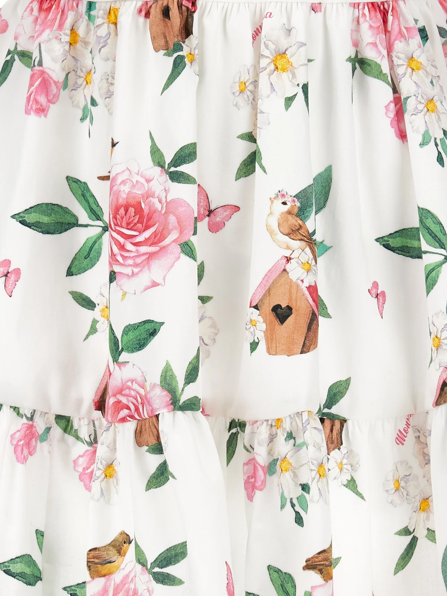 Monnalisa ROMANTIC GARDEN POP BIRD HOUSES - Vestido elegante