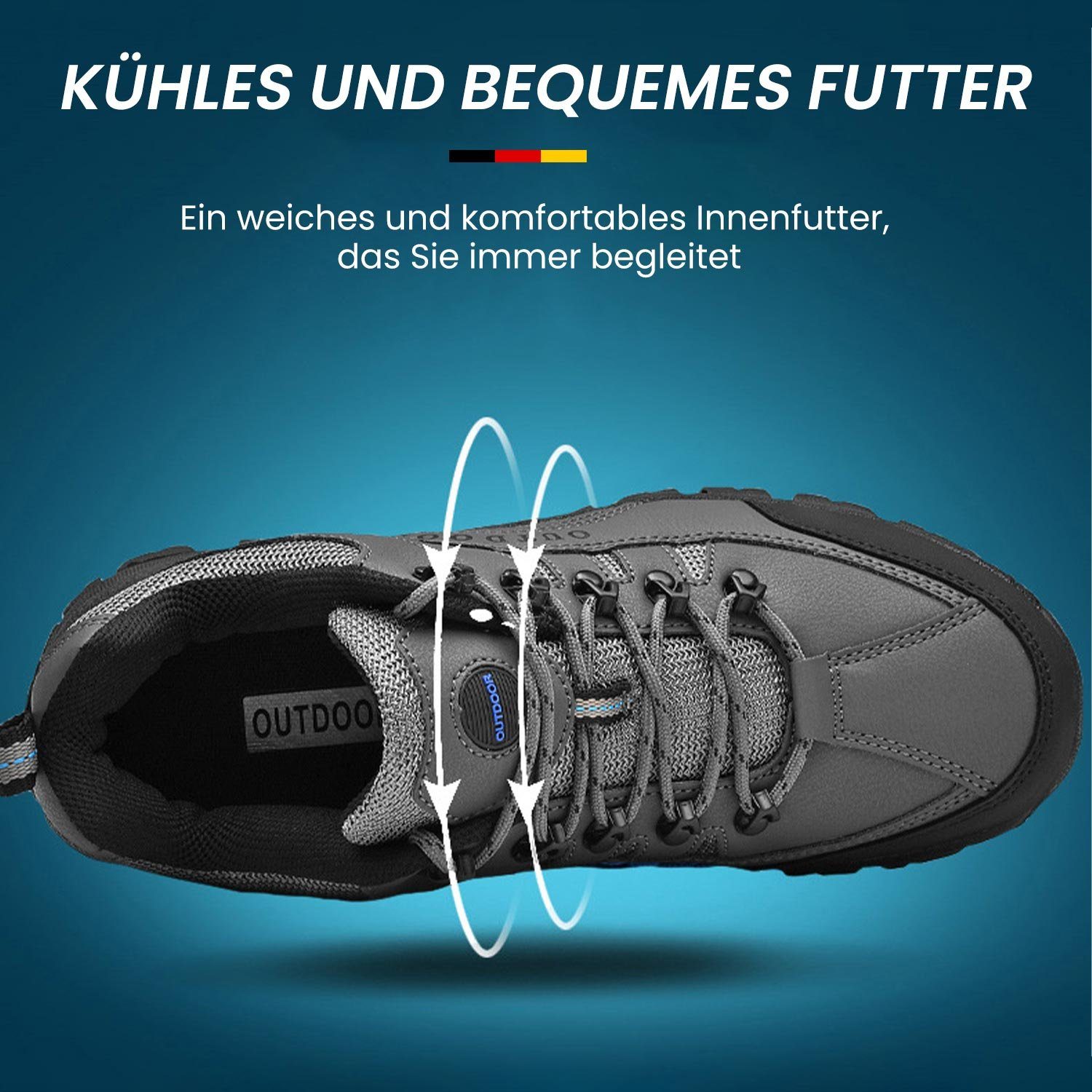 MAGICSHE Outdoor Wanderschuh mit dicker Sohle, rutschfest,wasserdicht