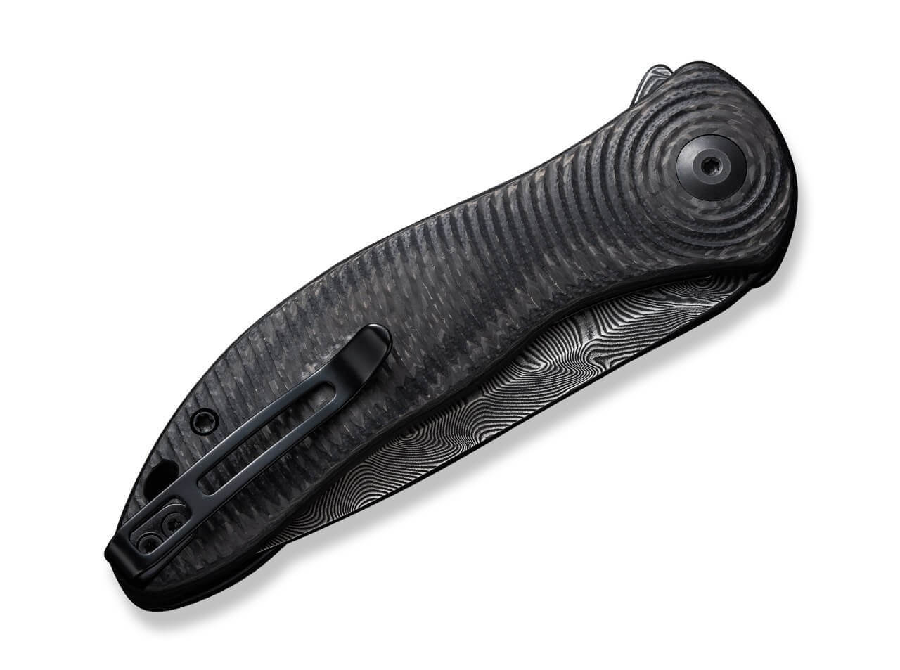 Synergy3 Black G10 Twill Carbon Damascus