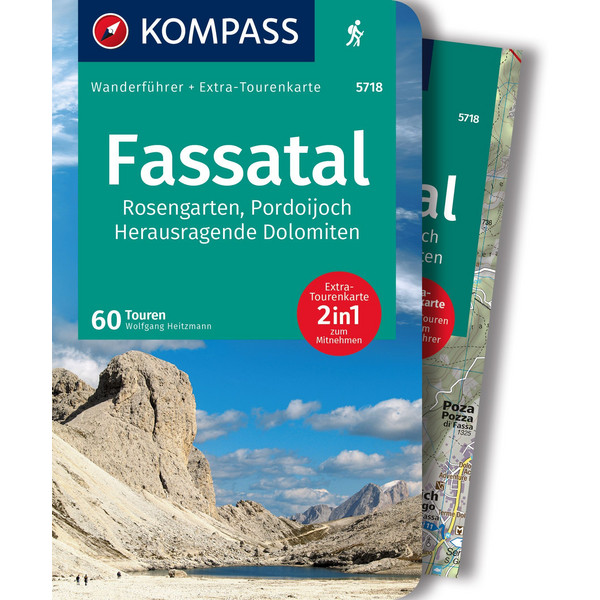 KOMPASS WANDERFÜHRER FASSATAL, ROSENGARTEN, 60 TOUREN