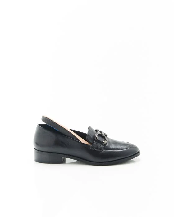Mocassins avec chaînette coloris argenté
