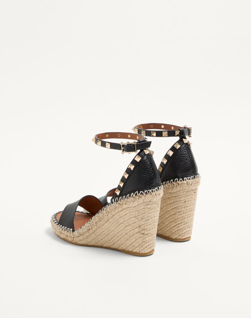 Rockstud dobbelt kilehæl i kornet kalveskind 105 mm